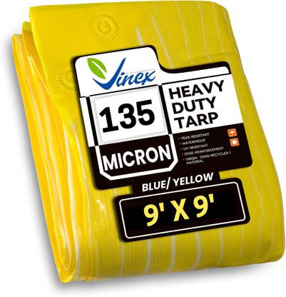 Vinex 9ft X 9ft, 135 Microns | Water Proof Tarpaulin Sheet | Sun Cover Tent - For Camping, Construction Sites, Transportation Covers, Garden