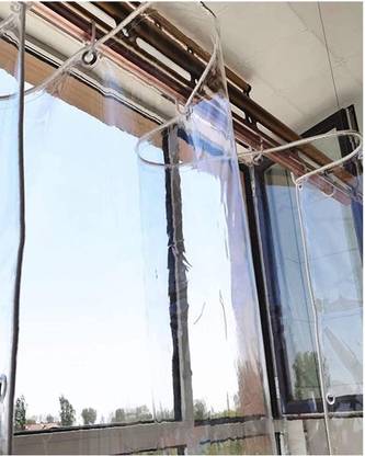 DEWAN SONS Window Windproof Curtains Waterproof Transparent Tent - For Outdoor,Balcony Sheet Clear, 500 GSM Rain Sun Dust Protections (5 x 8 FT)