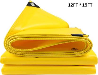 WAKTORO 125 GSM 12FT * 15FT Tarpaulin Tent Tent-For Truck body, Car, Bike, Grain Covers Tent - For Camping, Construction Sites, Transportation Covers, Temporary Shelters