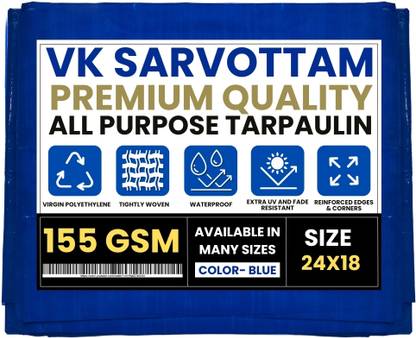 वक सर्वोत्तम HDPE Waterproof Tarpaulin (Tirpal) - 24 Ft x 26 Ft टेंट लोगों और चीजों को हवा, बारिश, और सूरज की रौशनी से बचाव करता है के लिए