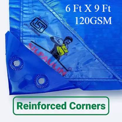 SILPAULIN Tarpaulin Reinforced Edges 6 ft x 9 ft 120GSM Tent - For Tent, Shade, Camping, Warehouse, Transport