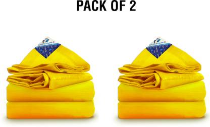 TUFFPAULIN 30FT X 20FT 120 GSM Yellow Tarpaulin pack of 2 Tent - For Truck body, Car, Bike, Grain Covers, Pond Liners