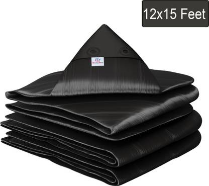 Heart Home 12x15 Feet Waterproof 120 GSM Premium Tarpaulin Tent Tirpal | Black Tent - For this versatile tarpaulin offers reliable defence against rain,snow and UV rays.