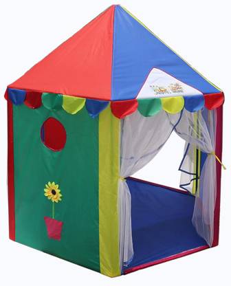 हेल्दी स्लीपिंग Hexagonal Hut Type Play Tent House Three Door Multicolor टेंट बच्चे के लिए