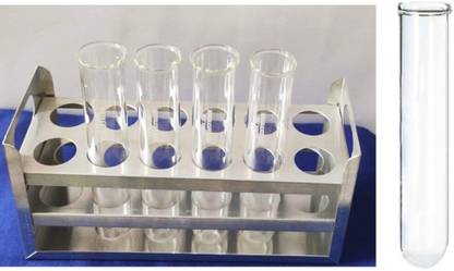 BOMBEY SCIENTIFIC Aluminium Made Test Tube Stand 25mm (Hole Size 25mm) & Aluminum Test Tube Rack