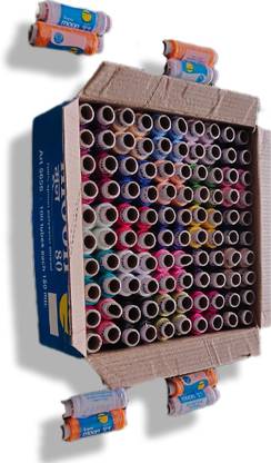 Meta Universe Threads 3 Ply Sewing Box (Fast Colours 100 in A Box, 150 m, Multicolour)=M-112 Thread Pick