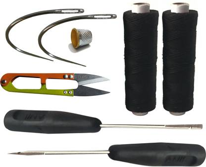 ANWALA MARKA Upholstery Leather Nylon Thread, Thick 0.60 MM, Black 2 Pcs 200Mtr Combo Pack Thread