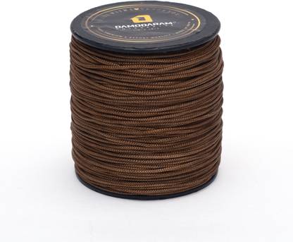 DAMODARAM 1mm Nylon Macrame Cord Dori For Art Craft & DIY Projects (Chocolate) Thread