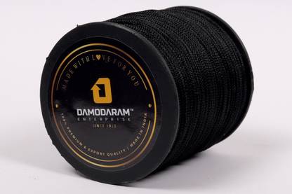 DAMODARAM 2mm Nylon Macrame Thread Cord For Art Craft & DIY Projects (Black) Thread