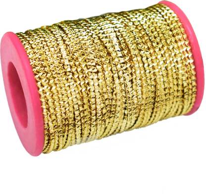 Embroiderymaterial Gold Color Wavy Pattern Embossed Metal Thread