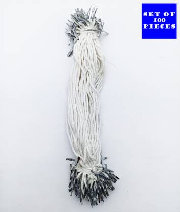 CRAFTWAFT White 100pcs, Cotton File Tags Thread 10 inch Long for Tag Folder File, Exam Paper Thread