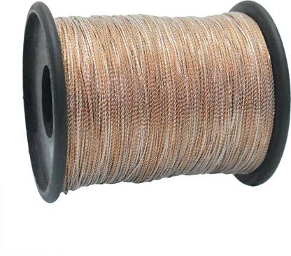 EmbroideryMaterial.com Embroidery Threads Twisted & Variegated Metallic Finish, 450Mtr/Roll, Caramel/Silver Thread