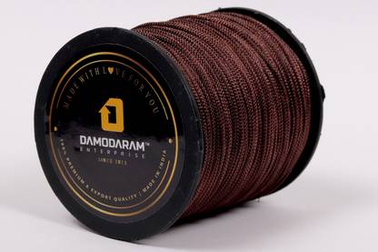 DAMODARAM 2mm Nylon Macrame Thread Cord For Art Craft & DIY Projects (Brown) Thread