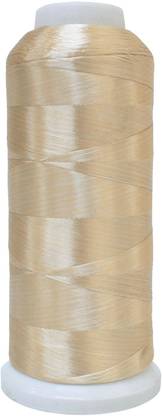 EmbroideryMaterial.com Flat Untwisted Art Silk Thread for Japanese Style Cross-Stitch Hand Embroidery-1 Roll/2000Meter (2187 Yards)Color Light Gold Thread