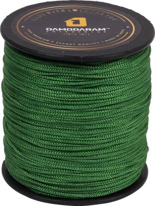 DAMODARAM 1mm Nylon Macrame Thread Cord For Art Craft & DIY Projects (100 MTR, Green) Thread
