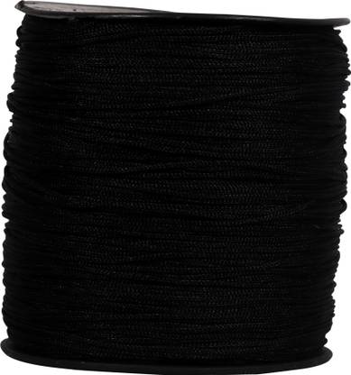 DAMODARAM 1 MM Nylon Macrame Thread Cord/Dori For Art Craft & DIY Projects, (400 MTR, Black) Thread