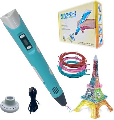 Qatalitic 3D Printing Pen with Adapter, LCD Display with Free Refill PLA Filaments 3D Printer Pen