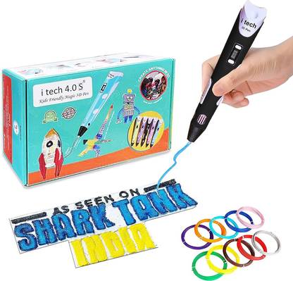 Itech Kids Friendly Magic 3D Pen 2023 Super Value Pack (Black)10 in 1-5m 3D Printer Pen