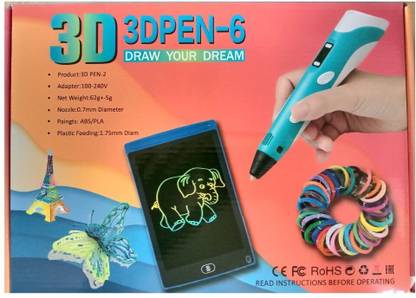 Melt3D 3D Printing Pen Complete Set, Eco Plastic Refill 3dPEN-6-1 Set 3D Printer Pen