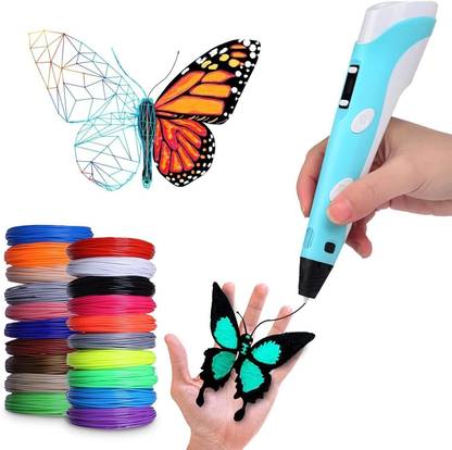 VikriDa Combo set of 3D Pen, LCD Display with 10 Different Colors 3D Printer Pen