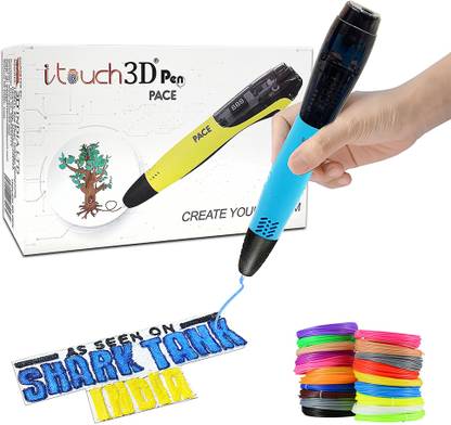 WOL3D Itouch Pace 3D Pen (Blue) with 20 in 1 filaments for 3D Drawing 3D Printer Pen