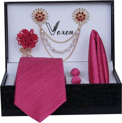 Voxon Solid, Self Design, Woven, Embellished Tie