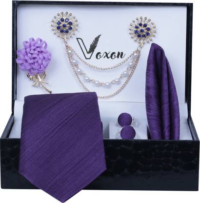 Voxon Solid, Self Design, Woven, Embellished Tie