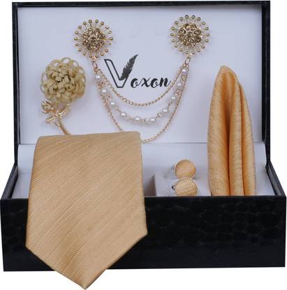 Voxon Solid, Self Design, Woven, Embellished Tie