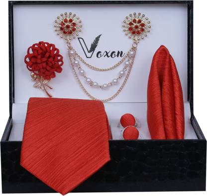 Voxon Solid, Self Design, Woven, Embellished Tie