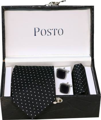 POSTO Metal Cufflink & Tie Pin Set