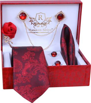 RANDOM STRIPE Silk Cufflink & Tie Pin Set
