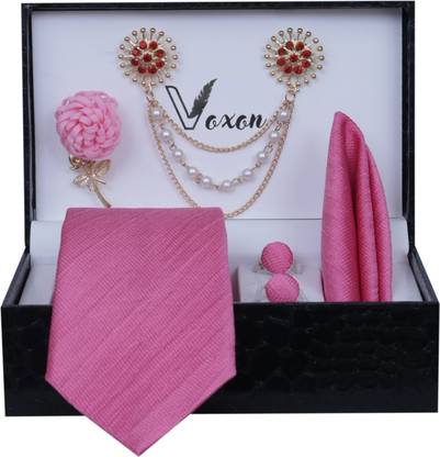Voxon Solid, Self Design, Woven, Embellished Tie