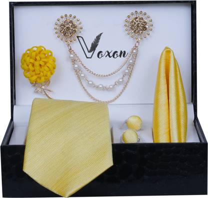 Voxon Solid, Self Design, Woven, Embellished Tie