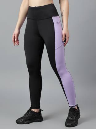 Cosvos Color Block Women Black Tights