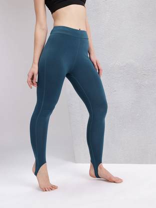 HRX by Hrithik Roshan Solid Women Blue Tights