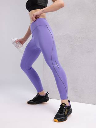 HRX by Hrithik Roshan Solid Women Purple Tights