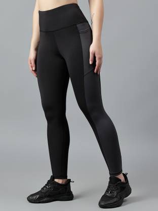 Cosvos Color Block Women Black, Grey Tights