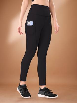 POOJARAN Solid Women Black Tights