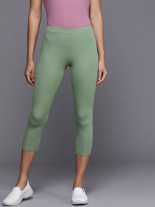 HRX by Hrithik Roshan Solid Women Green Tights