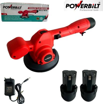 MTREX PBT-CL-TM135 POWERBILT CORDLESS TILED MACHINE12V/2.0AH*2 & 50KG SUCTION CAPACITY Manual Cutter