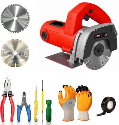 RanPra COMBO OF CM4SA MARBLE CUTTER WITH TCT AND DIAMOND BLADE AND 6 HAND TOOL KIT Marble Cutter