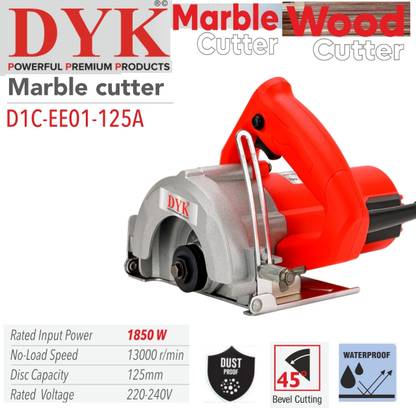 MAYUR DYK 125-A 5" CUTTER MACHINE, 6 Month Warranty WATERPROOF,DUSTPROOF 13000 RPM Marble Cutter