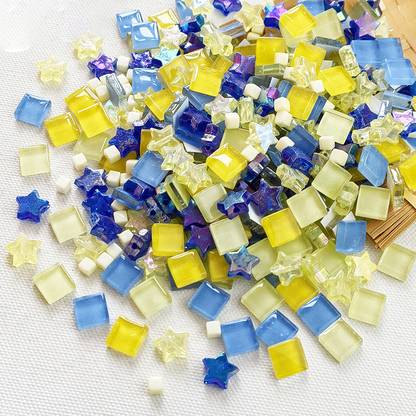 Tomtopp Mosaic Tiles, Glass Mosaic Tiles for Crafts Bulk, Stained Mosaic Glass Pieces Glossy Modern