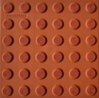 signxpress india Pu Tactile Tile Warning Self Adhesive Anti Skid Terracotta Pack of 25 Pcs Matt Modern