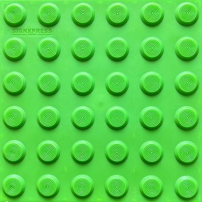 signxpress india Pu Tactile Tile Warning self Adhesive Anti Skid Green Pack of 25 Pcs Matt Modern