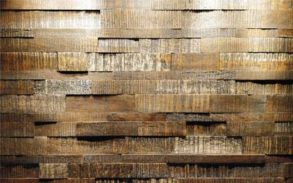 ECO 3D Panels Highlighter wall tiles for interior ( Pack of 10 tiles covering 20.2 sqft.) Matt Wood, Natural