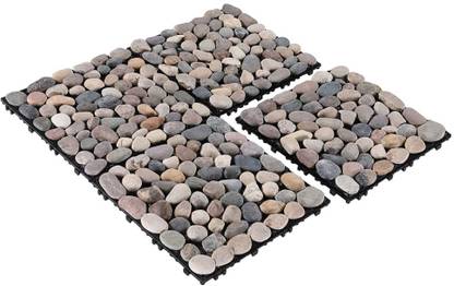 Cheston Pebble Floor Tiles| Weather & Water Resistant | Quick Flooring Solution| 10 Pcs Full Polished Stone