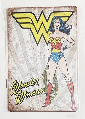 SquareMoon Wonder Women Retro Tin Sign Plaque,Decorative Wall Tin Poster, Metal Sign Poster Sign
