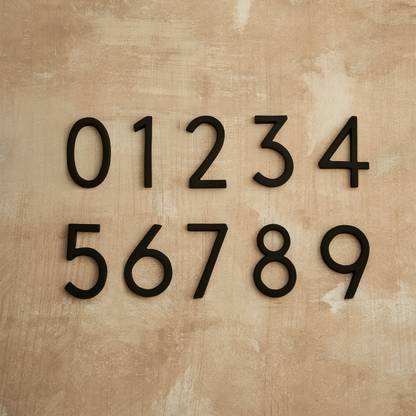 DecorTwist Metal Stylish House Door Number Black Flat Door Numbers 4" Height (Number 3) Sign