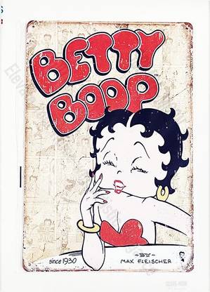 SquareMoon Betty Boop Tin Sign Plaque, Decorative Wall Tin Poster, Metal Sign Poster Sign
